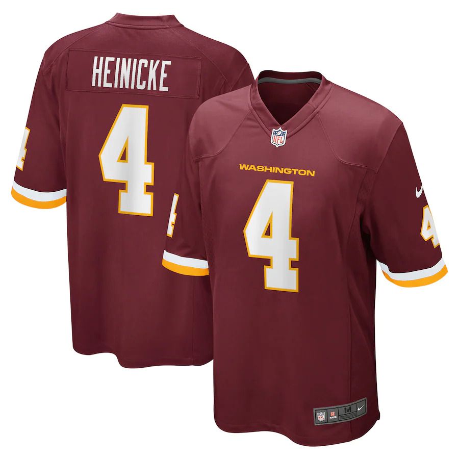 Men Washington Redskins #4 Taylor Heinicke Nike Burgundy Game NFL Jersey